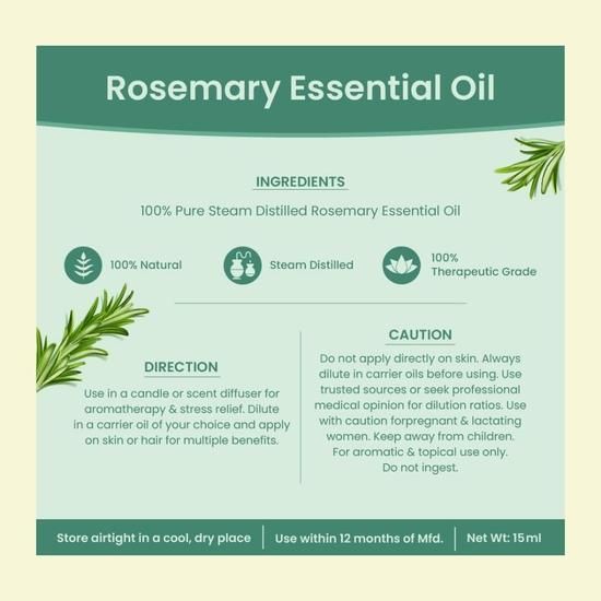 Nat Habit Rosemary Essential Oil - 15ml