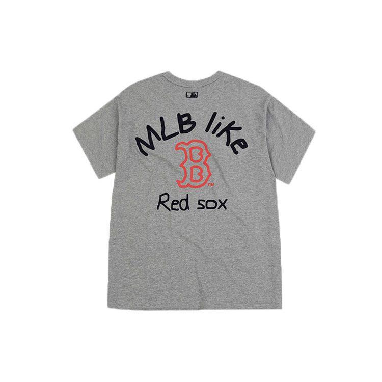 MLB Футболка унисекс серо-меланжевая 31TSSJ931-43M