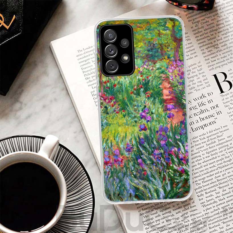Claude Monet Garden Lotus Bridge Cover For Samsung Galaxy A51 A50 A71 A70 Phone Case A21S A31 A41 A10 A20E A30 A40 A01 A11 A6 A7