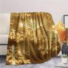 Golden Snowflakes Treasure Print Flannel Blanket,High quality Comfortable for All Seasons,Home Decor,Warmth and Comfort,Perfect for Christmas Gifts