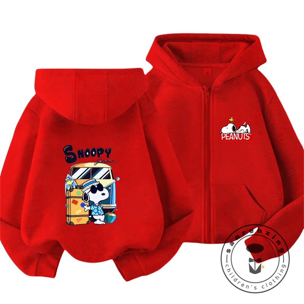 New Arrival Kawaii Zipper Hooded Sweatshirt Cute Cartoon Trendy Kids Hoodie Snoopy Boys Girls 3 14