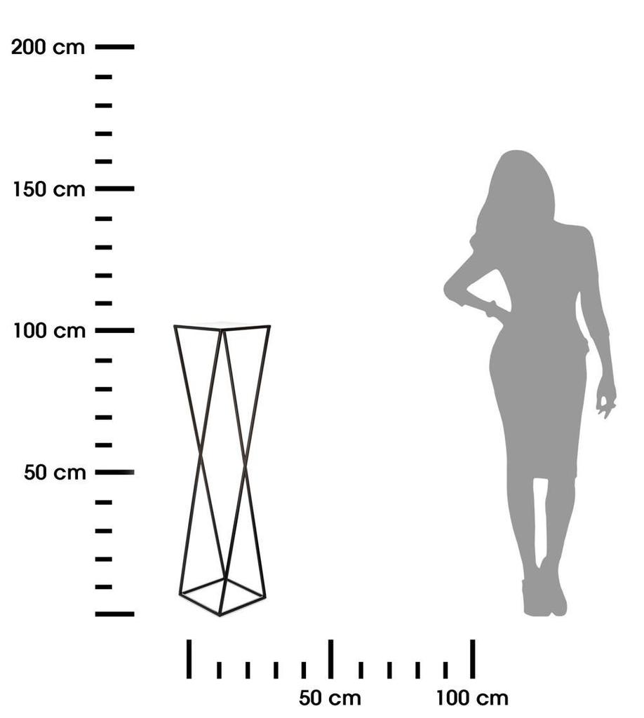 Kwietnik Nowoczesny Czarny Stojący 100Cm