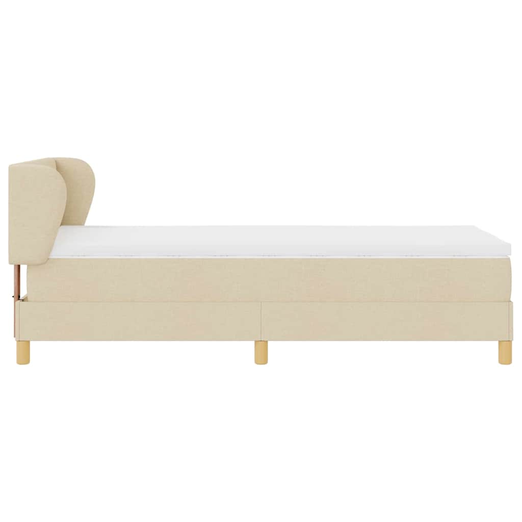 Boxspring Bed with Headboard Cream 80 x 200 cm Fabric