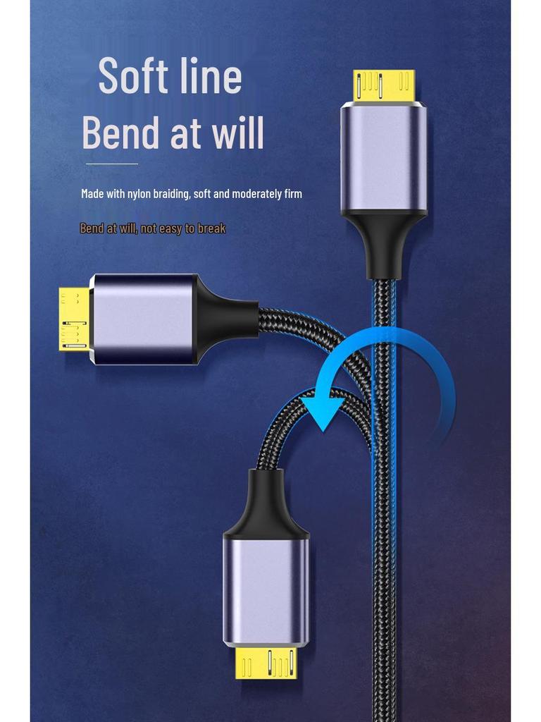 Type-C to Micro-B Multi-Function Data Cable for Mobile and Computer Connection
