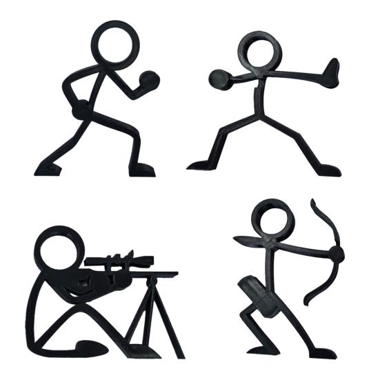 Напечатанный на 3D-принтере держатель для карандашей, черный стенд для демонстрации ручек в виде человечка, органайзер для карандашей «Воин-человечек» для дома, офиса, настольный аксессуар