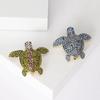 Vintage Alloy Diamond Turtle Brooch Creative Personality Animal Pin Versatile Clothing Accessories