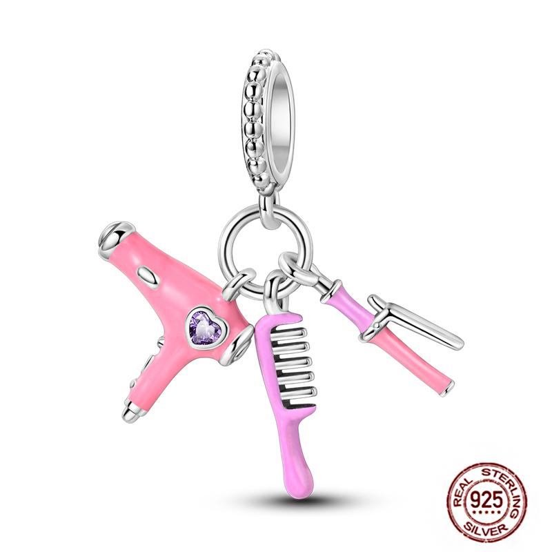 Ежедневные статьи Медные розовые парфюмерные шармы Камера Гантель Смарт-часы Бусины Подходят для оригинальных браслетов DIY Ювелирный подарок