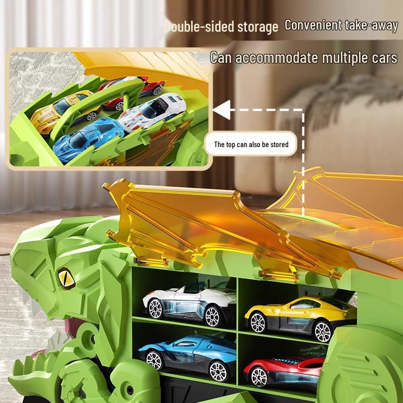 Dinosaur Devour Car Track Toy for Boys - Educational Inertial Vehicle Set & Gift