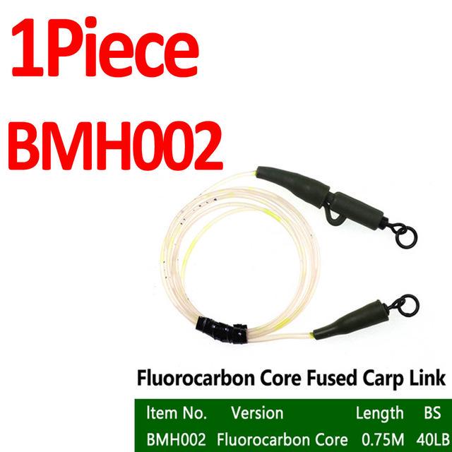 Bimoo 1PC 30LB 35LB 45LB Fluoro Carbon Fused Carp Link High Carbon Carp Main Line Braided Carp Leader Trace with Terminal Swivel