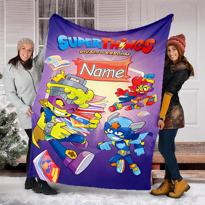 Personalized Custom Name Blanket - SuperZings Print Design,Blanket for Sofa,Bed,Travel,Camping - Soft and Warm, Great Gift