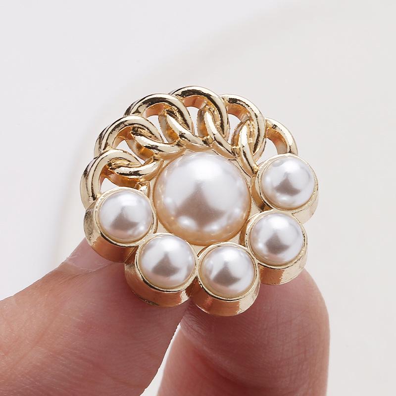 Rhinestone Metal Buttons for Women's Coats & Sweaters - Hand Sewn Fragrance-Style Round Alloy Decorations