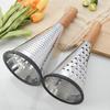 Stainless Steel Cone Cheese Grater with Wood Handle 3 Sided Vegetable Shredder for Grating Cheese Chocolate Vegetables