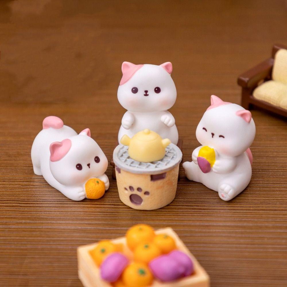 DIY Doll House Cat Doll Gardening Mini Animals Figurine Creative Miniature Figurines