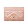 Держатель для карт Gucci Marmont пыльно-розовый кожаный с стеганым узором «шеврон» для женщин, на каждый день