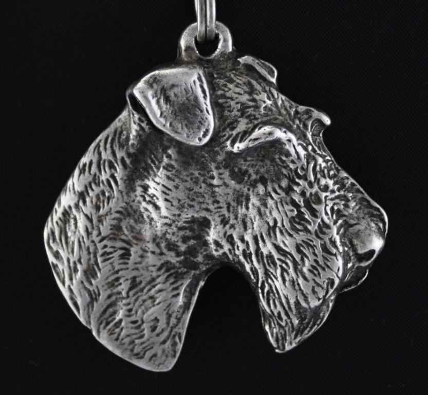 Fox Terrier Wire - Dog necklace in gift box, silver-plated locket for dog fan, striking pendant by Art-Dog brand