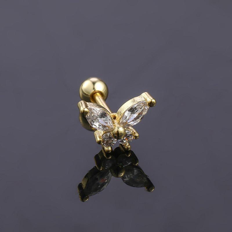 1 шт. Серьги-бабочки для женщин, серьги-гвоздики для хряща уха, спиральные серьги-гвоздики