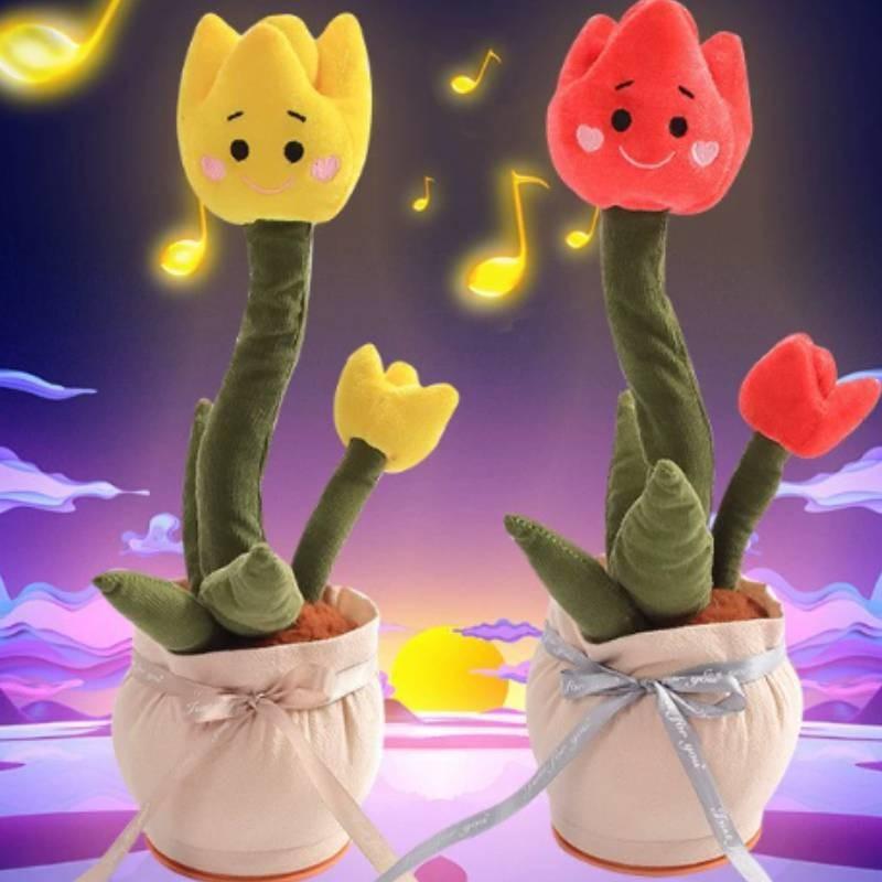 Говорящая плюшевая игрушка-тюльпан с музыкой и речью для детей в возрасте от 7 до 14 лет
