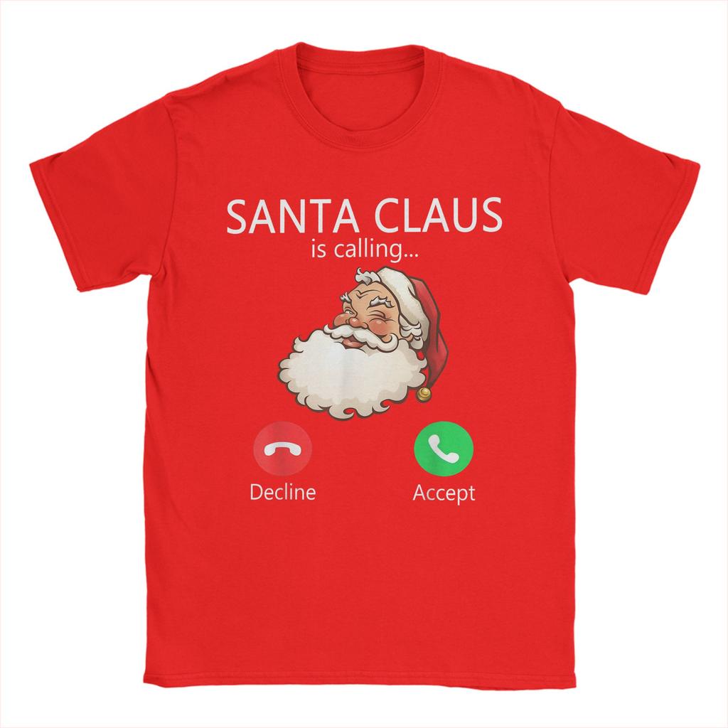 Mens T-Shirt Santa Claus is Calling Funny Christmas Holiday T Shirts Harajuku Summer Tees Y2K Funny Casual Clothes