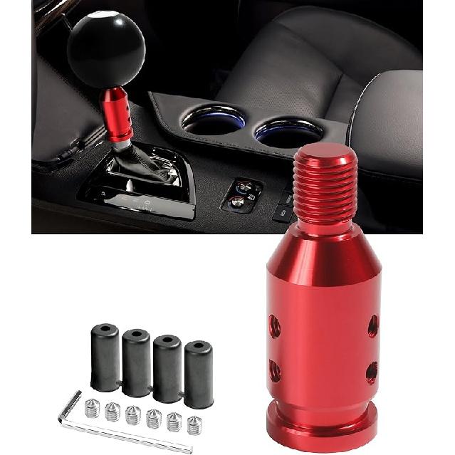 YAKEFLY Universal Gear Shift Connector, Aluminum Automatic Shifter Adapter, Non-Threaded Manual Gear M12x1.25 (Black)