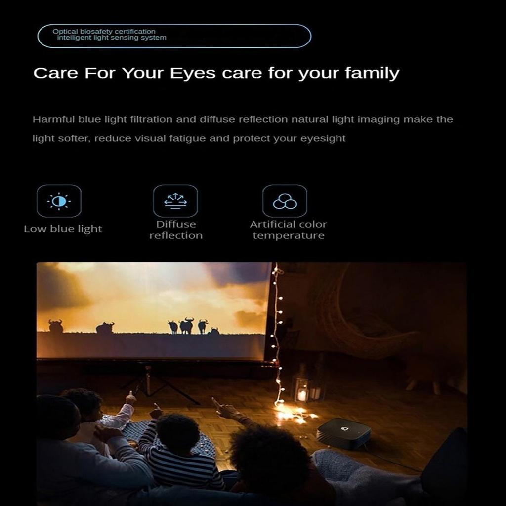 Восстановленный проектор Lenovo Xiaoxin 100, 1080P 700 ANSI люмен 2 ГБ+16 ГБ WiFi 6 Bluetooth 5.0 Автофокус Коррекция трапецеидальных искажений - Черный