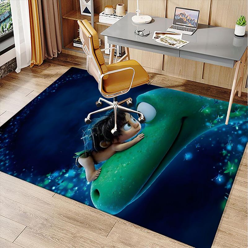 Good Dinosaur Polyester Carpet, Soft Indoor Mat for Office Chair, Living Room, Computer Desk - Decorative Home Office Rug Design