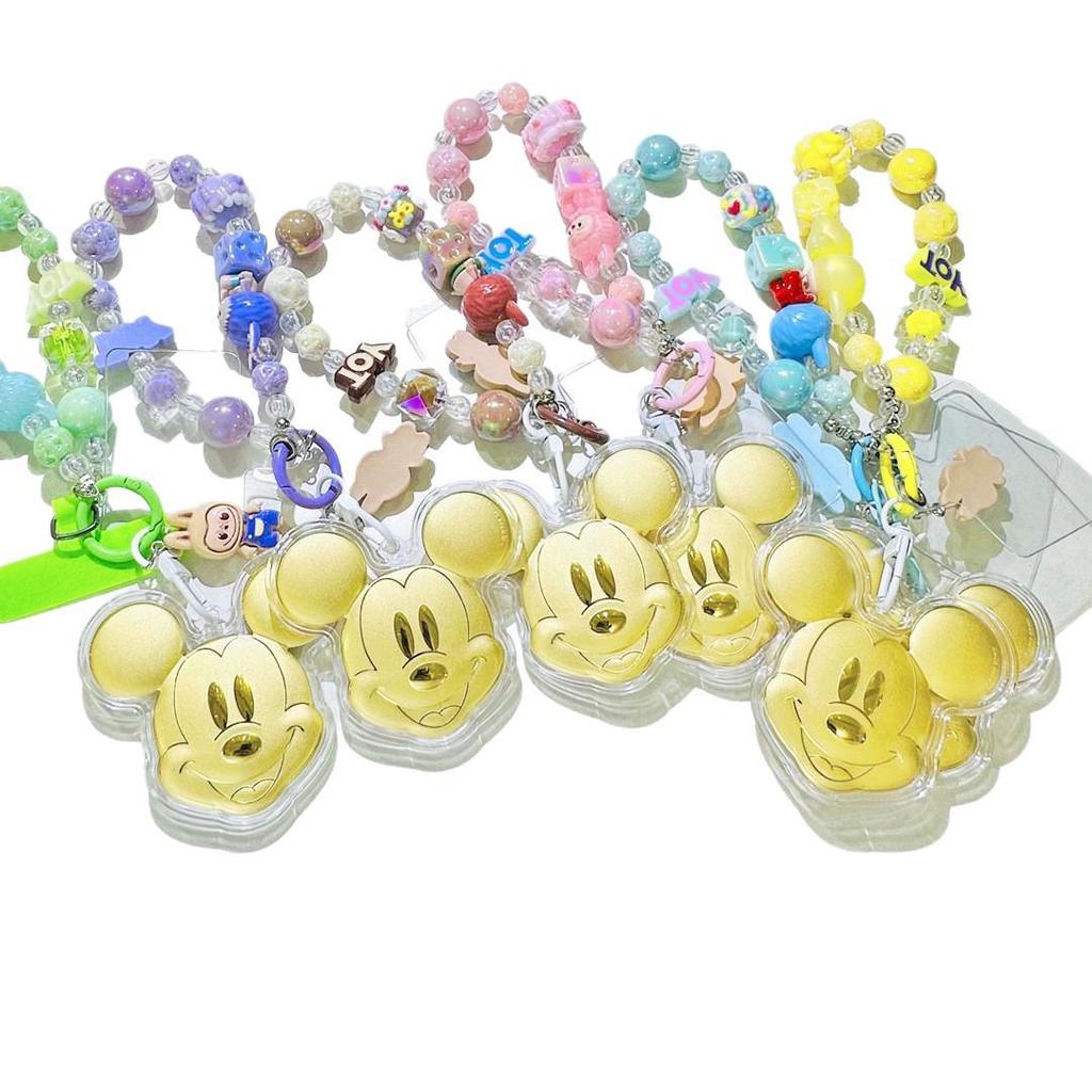 Микки Маус 999 Проба Чистое Золото Мобильный Брелок Подвеска - Милый Мультяшный Сувенирный Шарм