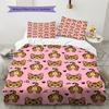 Pink Cartoon Art Pattern Bedding,Quilt Set Quilt Cover Pillowcase Home Birthday Gift (1 * duvet cover + 2 * pillowcase, without core)