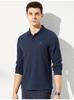 [Huafu Ge Precision Embroidery] Spring New Product Trendy Minimalist Breathable Fit Collar Long Sleeve Polo Shirt for Men