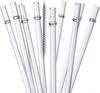 10 PCS Reusable Straws with1 Brushes, 10.5" Long Tritan Hard Plastic Straws for 16OZ-32 OZ Tumblers, Jars,  YETI