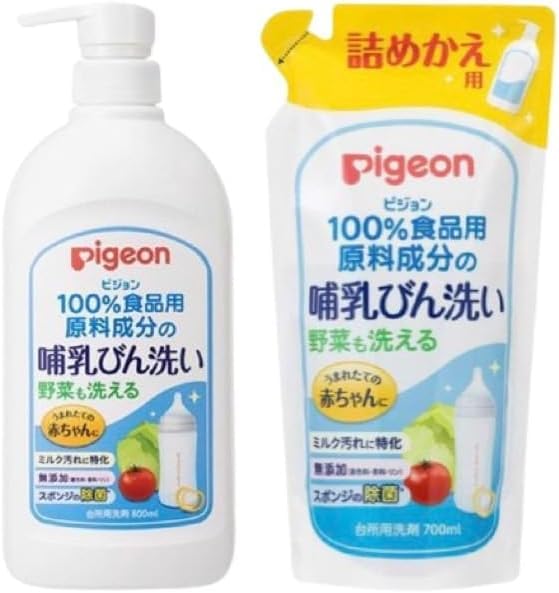 Основной блок для мытья детских бутылочек Pigeon, сменный блок 800 мл, основной блок для мытья овощей 700 мл x сменный блок x 1 комплект. В комплект входит полотенце 1,