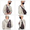 Men Sling Bag Water Resistant Anti Theft Leather Chest Pack Cross Body Bag Shoulder Backpack Casual
