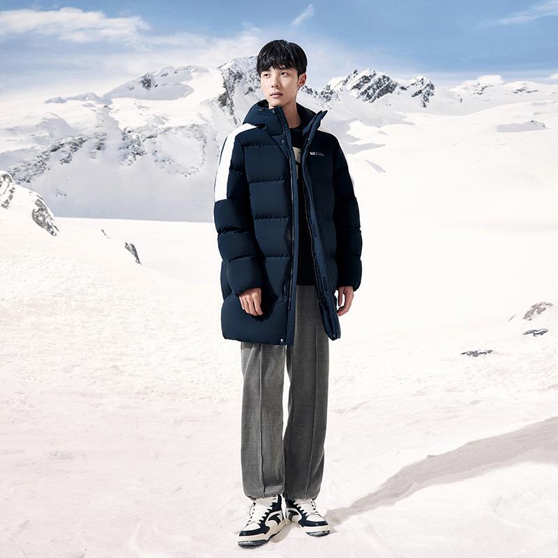 Anta Champion All-Weather Series Color Block молния с капюшоном средней длины с длинным рукавом и защитой от снега Shell куртка мужская верхняя одежда 952347908-4