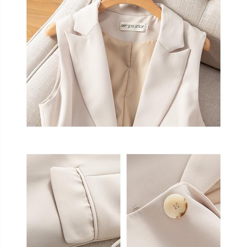 Весенняя мода, новый корейский костюм без рукавов, жилет для женщин, одежда с разрезом сзади