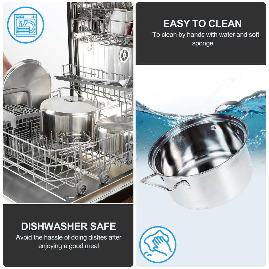 5 комплектов антипригарной сковороды из нержавеющей стали, двойная кастрюля для супа, дорожная посуда, большая емкость для бульона