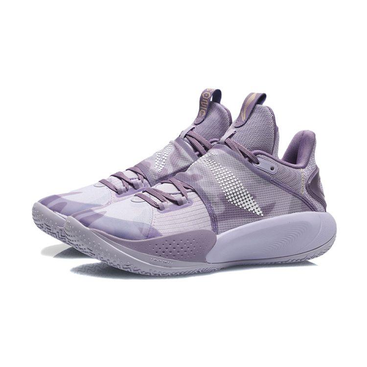 Li Ning Sonic 9 Youth Edition Тканевые Низкие Детские Баскетбольные Кроссовки Фиолетовые Подростковые ABPR031-4