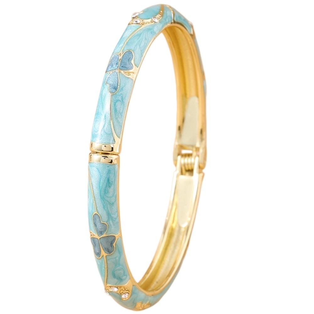 Enamel Floral Vintage Cloisonne Bangle Traditional Women's Hand Bracelet  Girls