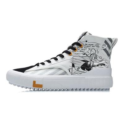 Li Ning Disney Collaboration Series Нескользящие износостойкие легкие высокие кроссовки для скейтбординга Унисекс белые черные AGCR179-3