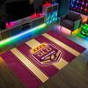 Queensland Maroons Design Crystal Velvet Carpet Cozy Non?Slip Printed Rug For Bedroom Living Room Entrance