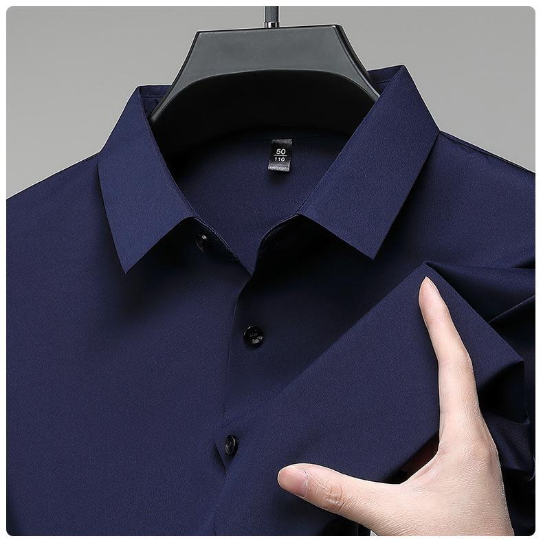 Весенняя мужская бесшовная немнущаяся рубашка в стиле business casual с длинным рукавом