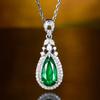 Новое роскошное модное женское свадебное ожерелье с каплей воды, зеленый кубический цирконий, элегантные женские аксессуары, вечерние благородные ювелирные изделия