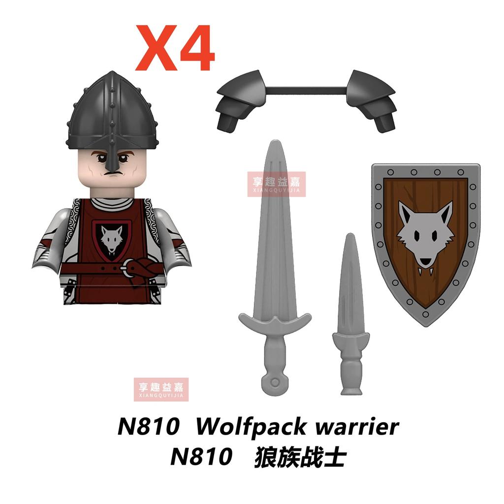 Medieval Red Lion Black Eagle Castle Soldier Green dragon Action Figures Building Block Military Figure Vest Armor Toy Gifts