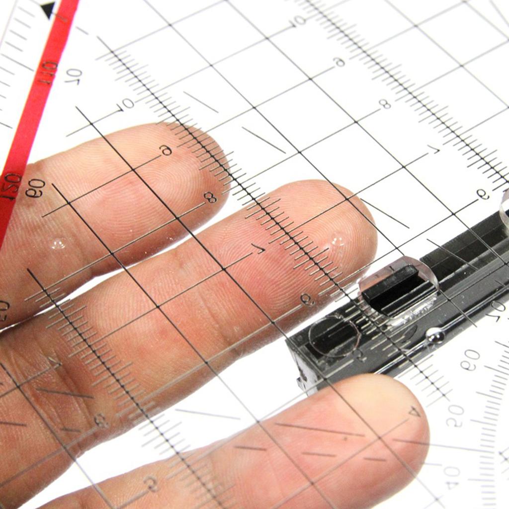 30cm Plastic Protractor Transparent Set Square with Handle Geometry Triangle Stationery Math Tool School Office Supplies