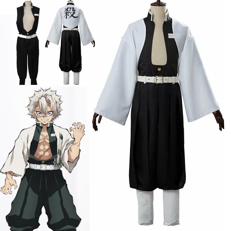 Stunning Demon Slayer Kimetsu No Yaiba Wind Pillar Sanemi Shinazugawa Cosplay Costume Set For Anime Enthusiasts