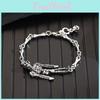 Punk Gothic Alloy Skeleton Jewelry With Electroplated Silver Finish For Teens