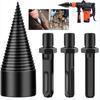 3pcs Drill Bit Removable Cones Kindling Wood Splitting Logs Bits Heavy Duty Electric Drills Screw Cone Driver Hex + Square + Round 32mm/1.26inch