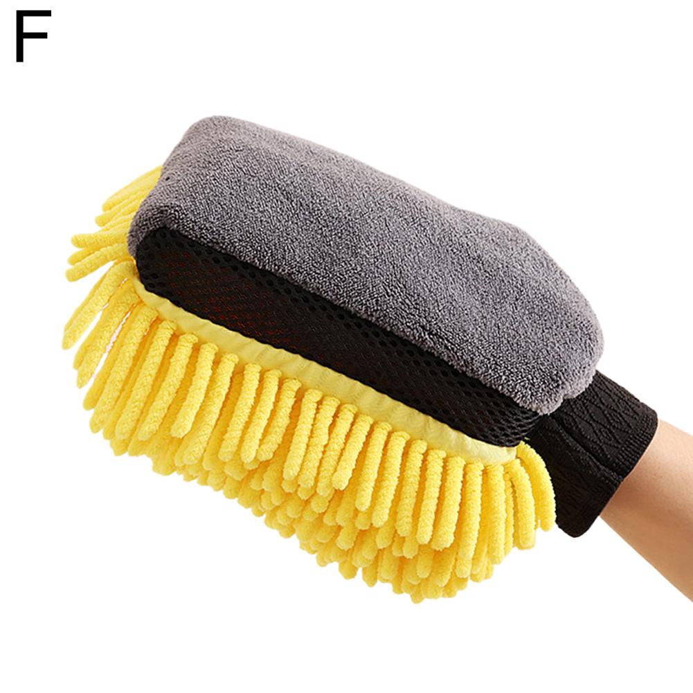 Перчатки для мытья автомобиля из микрофибры, синельные водонепроницаемые рукавицы, мягкая сетчатая задняя часть, двусторонние перчатки, рукавицы, восковая щетка для детализации, инструмент для чистки автомобиля