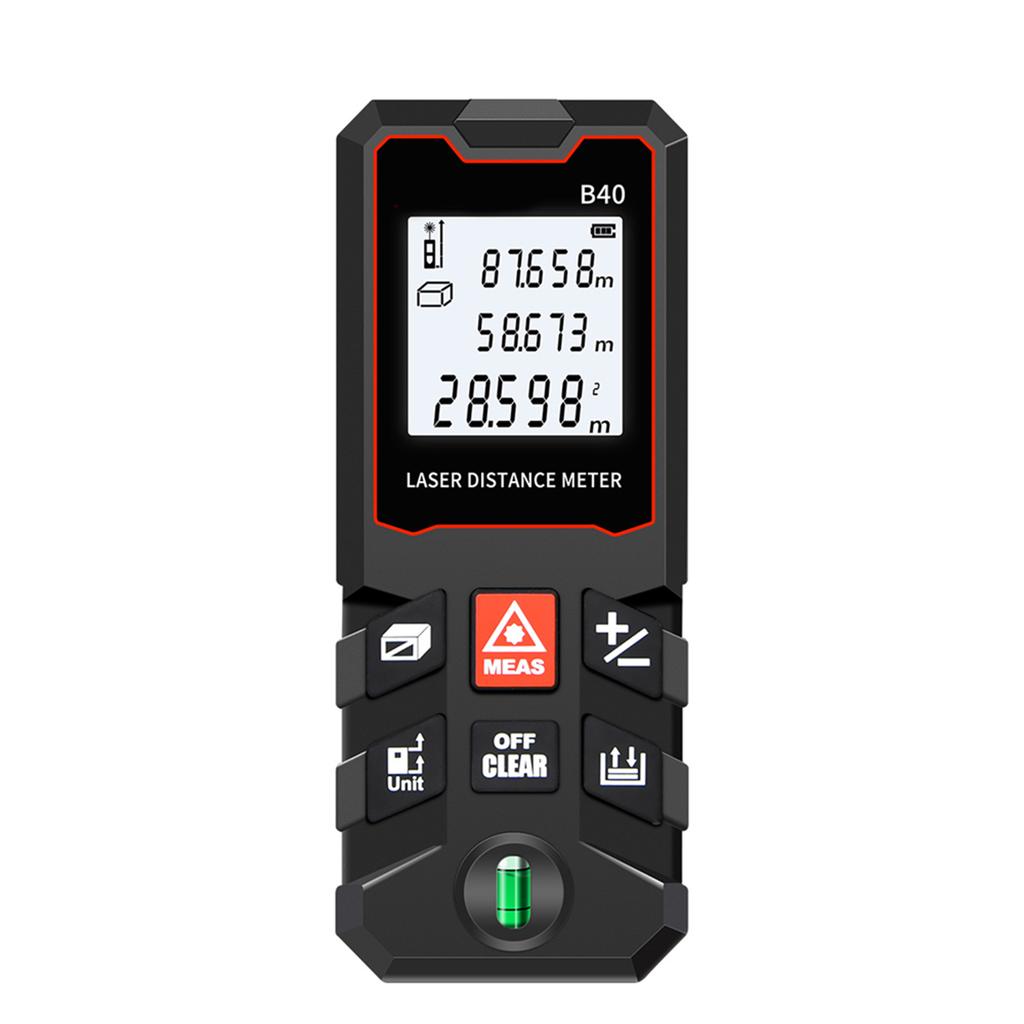 40m Msure LCD Digital Distance Meter with Bubble Range Finder Distance/ Ar/ Volume/ Pythagorn Msuring Tool Unit ing
