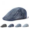 Кепка из вымытого денима с язычком утки, британский стиль, мужская повседневная берет, дышащая тонкая шапка