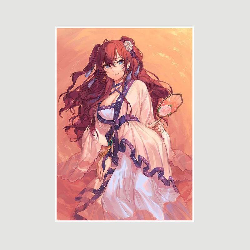 Домашний декор Картина Милая маленькая Лоли Аниме Девушка Плакат Милая Лолита Манга Фигурка Белые бумажные постеры и принты Бар Спальня Украшения Фреска