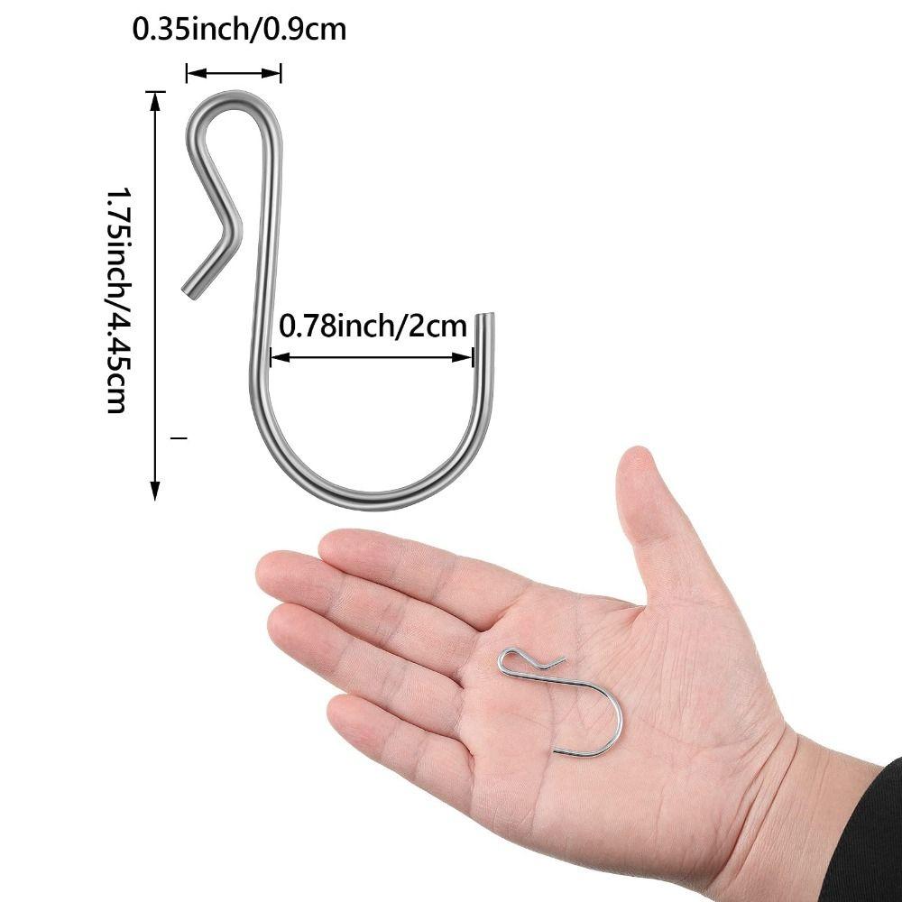 80 шт. серебряные S-образные металлические крючки с зажимом 4,5 см/1,77 дюйма, металлические вешалки из нержавеющей стали для ванной комнаты